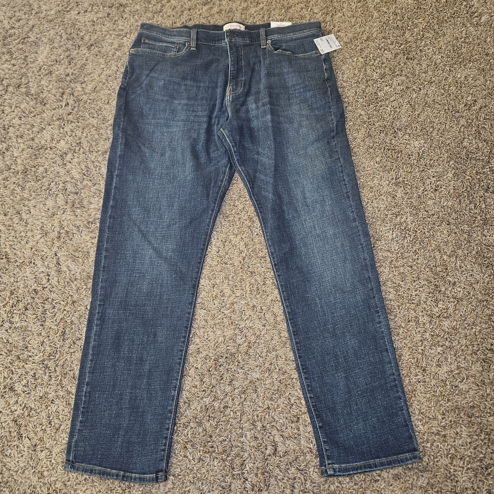 Lucky Brand 121 Slim Straight Men's Jeans Size 38 x 34 Dark Wash Blue Denim NWT